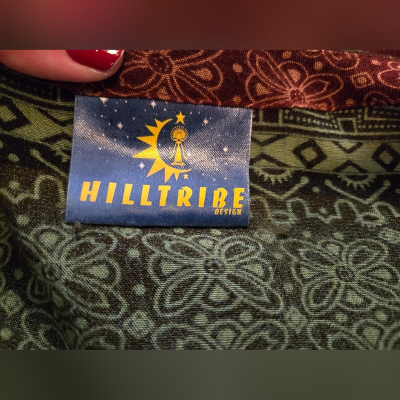 Hilltribe, Boho,  Festive Tunic top. Long sleeved. Button up. Size M/L - Picture 4 of 9